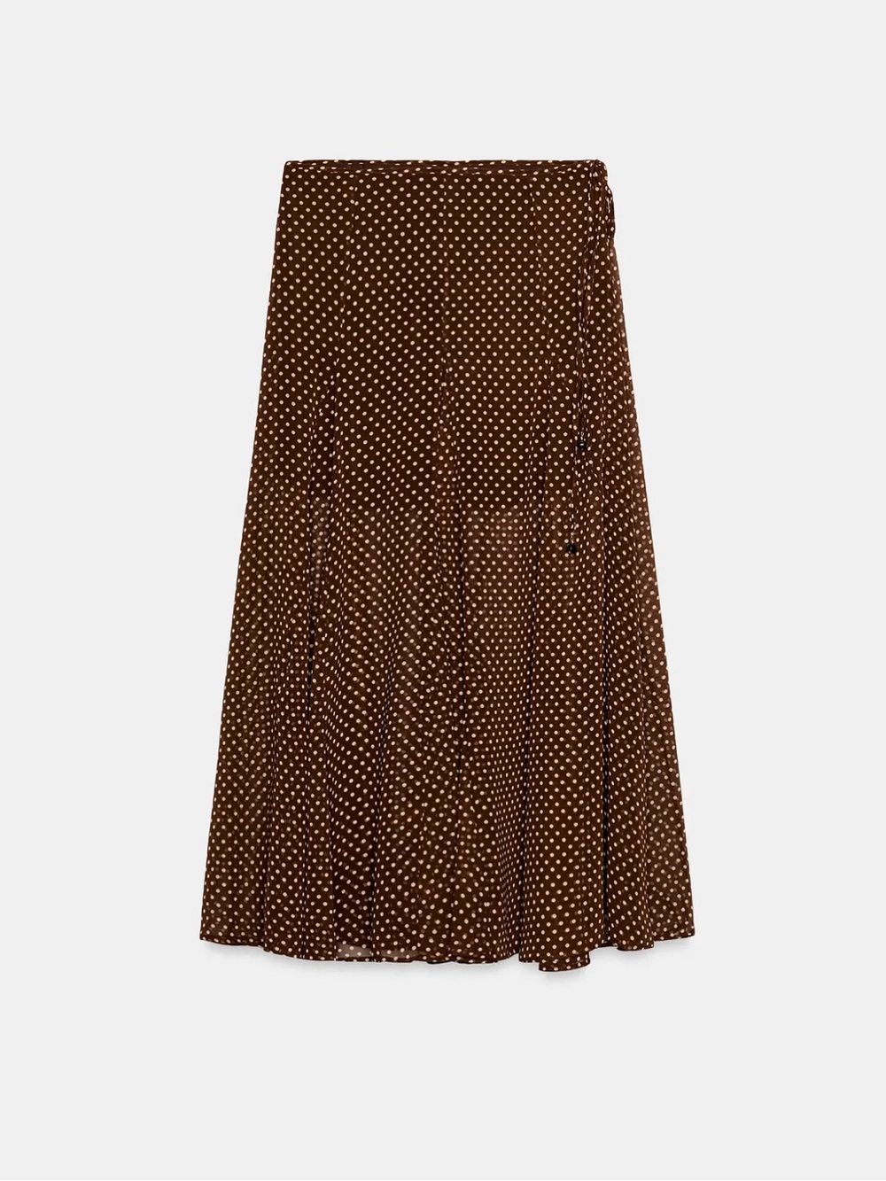 NEW Zara Brown Polka Dot Slip Skirt - Picture 5 of 8